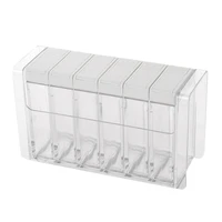 6 pcs transparent plastic seasoning box seasoning dispenser salt msg seasoning jar seasoning storage box white