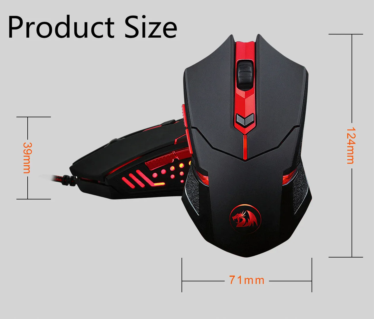 

Pro Gamer Gaming Mouse 3200DPI Adjustable Wired Optical LED Computer Mice USB Cable Silent Mouse for laptop PC