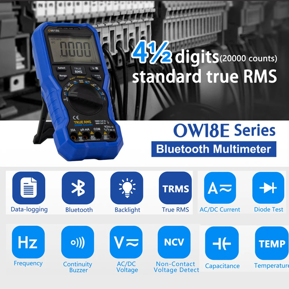 OWON OW18E 20000 отсчетов Умный Цифровой Bluetooth мультиметр True RMS регистратор данных