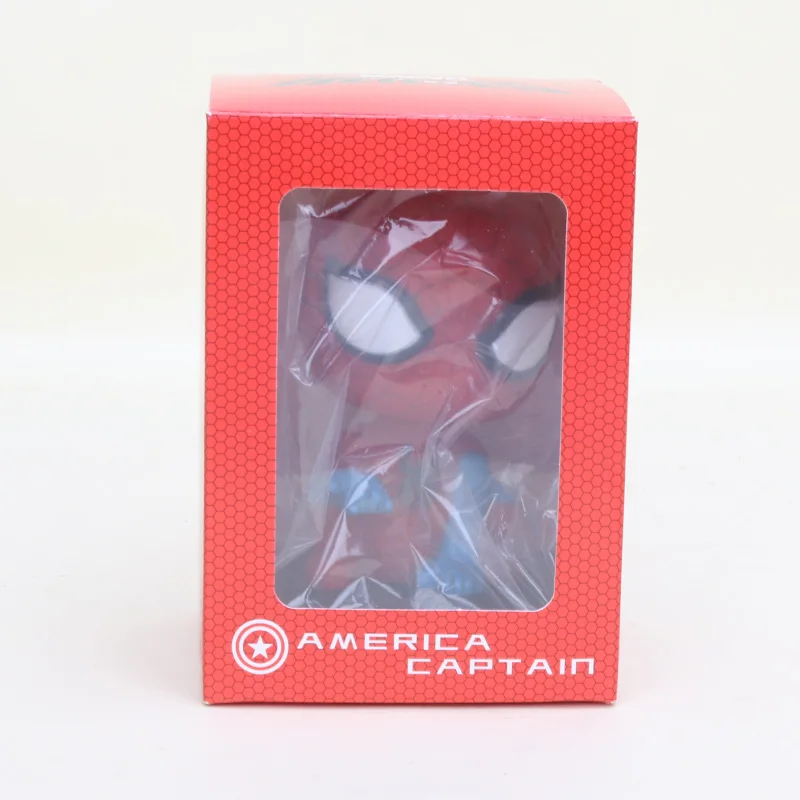 3 box Качающиеся головы Аниме Фигурка экшн Капитан Америка Человек-паук детские стражи галактического дерева мужчины прекрасный автомобильный держатель подарки - Цвет: 3 box