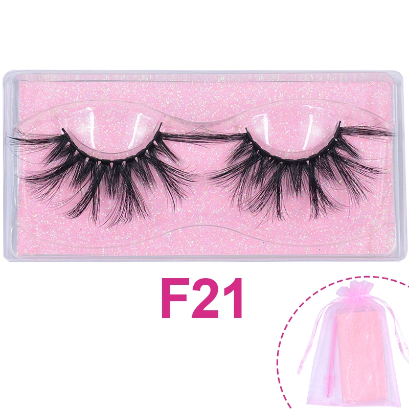 25mm 5D Faux Mink Eyelashes Dramatic Dense Big Very Long Lashes Fluffy Cruelty Free Artificial Eyeashes with Pink Organza Bag | Красота и