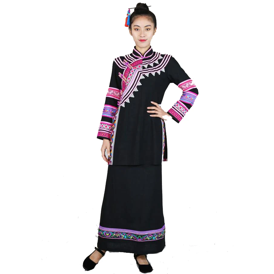 

Костюм китайского народного танца, женская одежда дай для сцены, элегантный костюм, одежда для выступлений