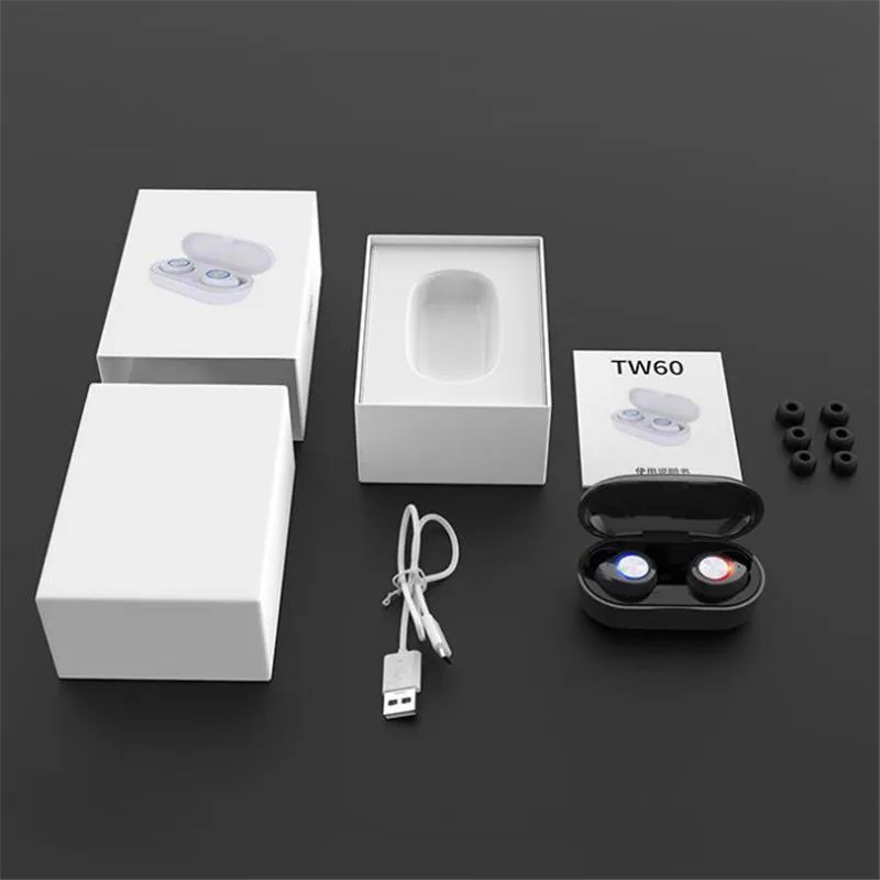 Беспроводные Bluetooth наушники 5 0 сенсорная гарнитура TW60 TWS iPX5 спортивные с