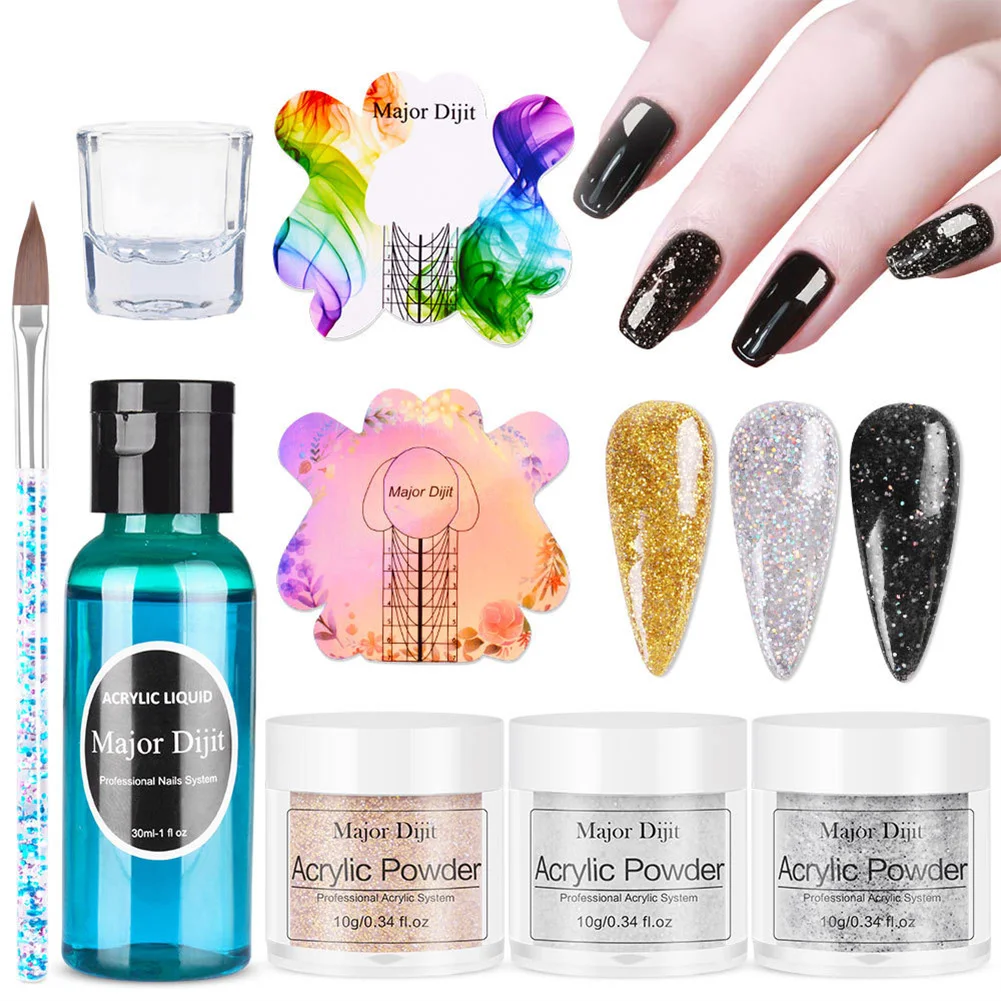 

DIY Nail Acrylic Powder Kit Professional Nail Art Kit Acrylic Powder Liquid Monomer Nail Pen Set No LED/UV Nail Painting Kit