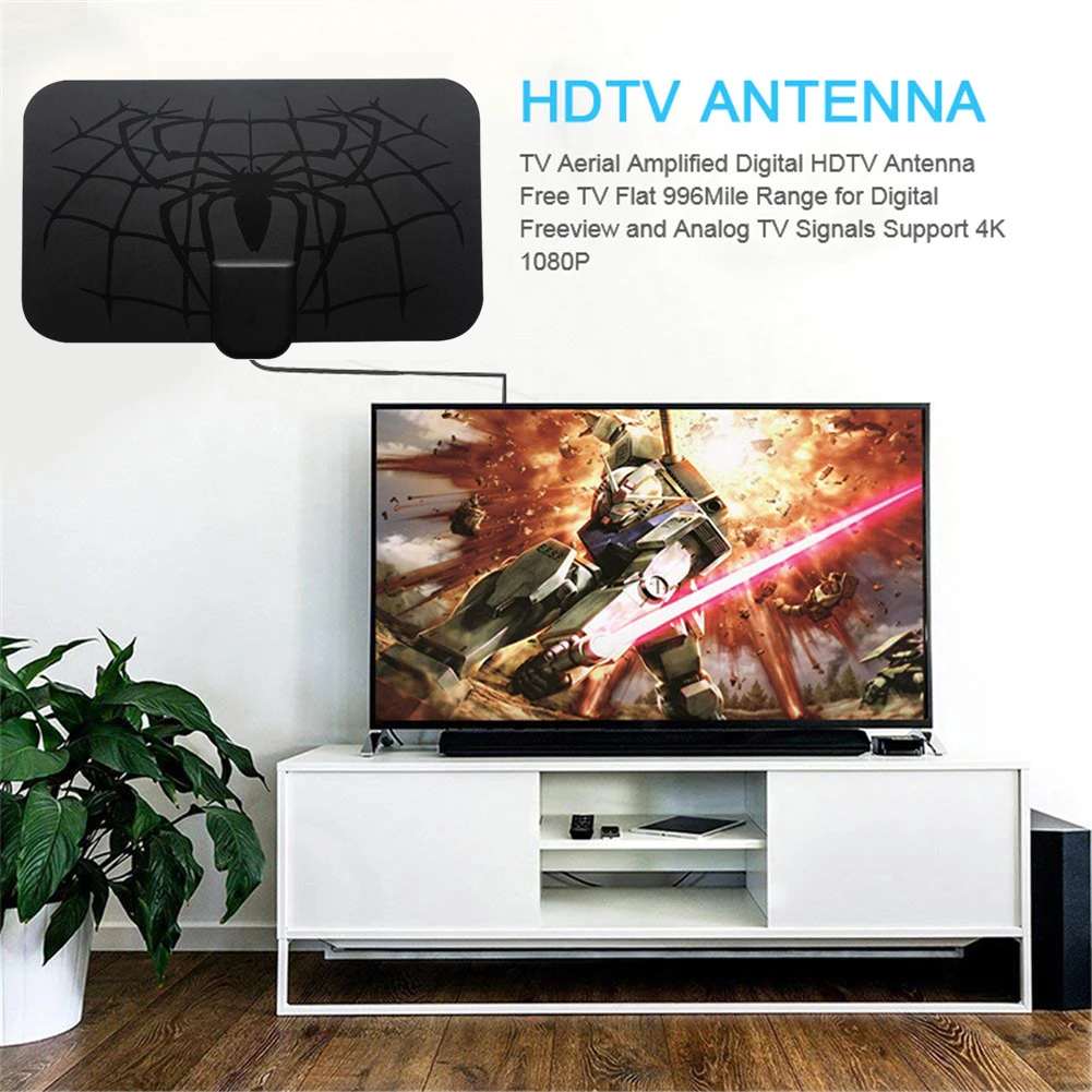 

1180 Miles 4K Digital HDTV Indoor Antenna Booster Active With Amplifier Signal Booster TV Radius Surf HD Antennas Aerial