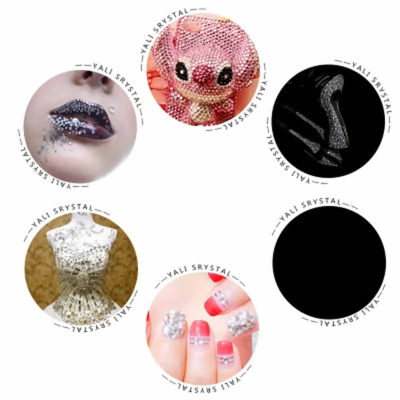 

144-1440Pcs/Bag SS3-SS34 Glitter Red Flatback Rhinestones On Nails None Hotfix Rhinestone Clothing Accessories