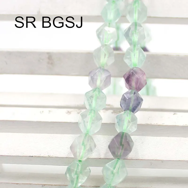 Free Shipping 6mm 8mm 10mm Faceted Round Polygonal Fluorite Natural Stone Loose Beads Strand 14&quot | Украшения и аксессуары