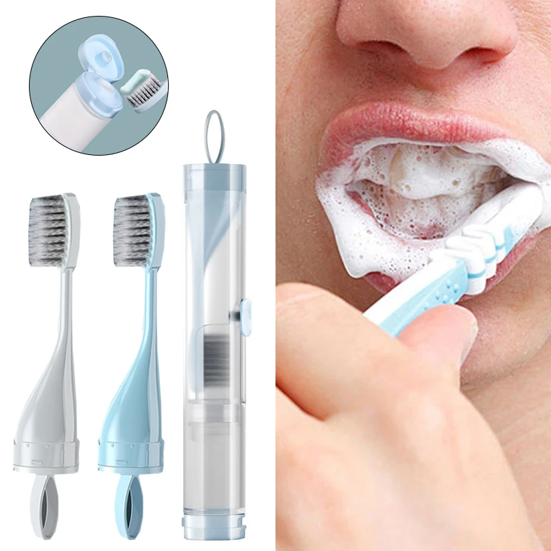 

1pcs Travel Folding Toothbrush Portable Travel Hiking Toothpaste Brush Set Outdoor Easy To Carry Toothbrushes Healthy Oral Care