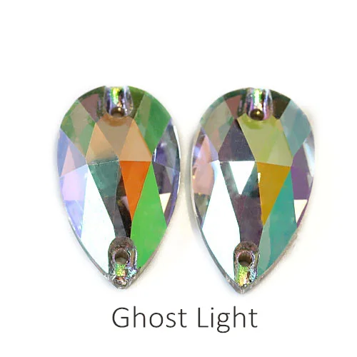 Ghost Light 11x18 мм Красочные 24 цвета лучшее качество пришить стразы каплевидной формы бутик стекло Flatback пришить декоративные камни для одежды F0051 - Цвет: Ghost Light