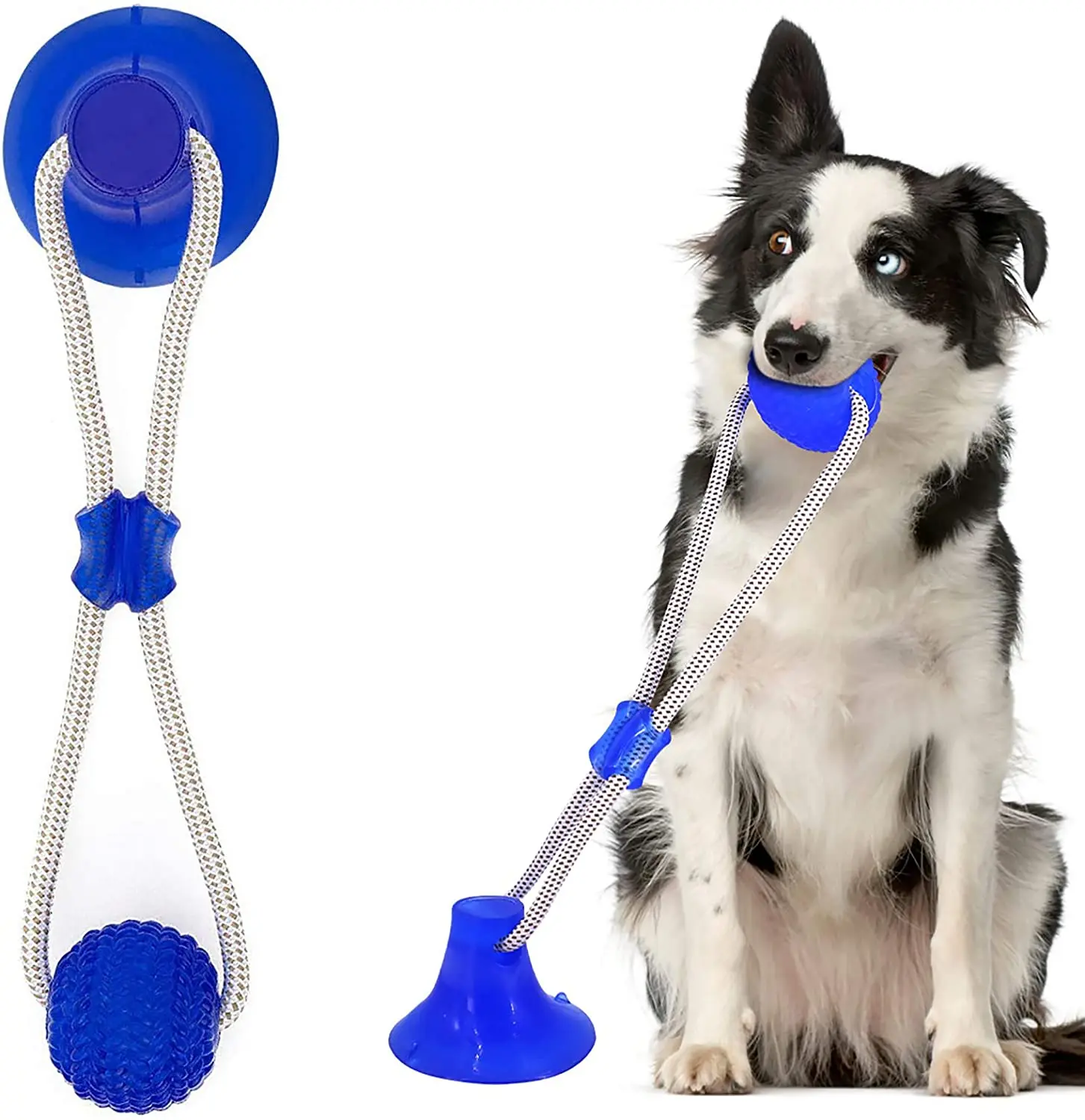 Interactive Suction Cup Dog Chew Toy Self Playing with Elastic Rope Tooth Cleaning Chewing Ball Puppy Supplies | Дом и сад