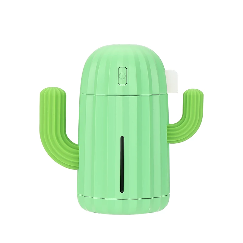 

340ML Cactus Air Humidifier Battery Operated Rechargeable USB Aroma Essential Oil Diffuser With Warm Light Cactus Air Purifier