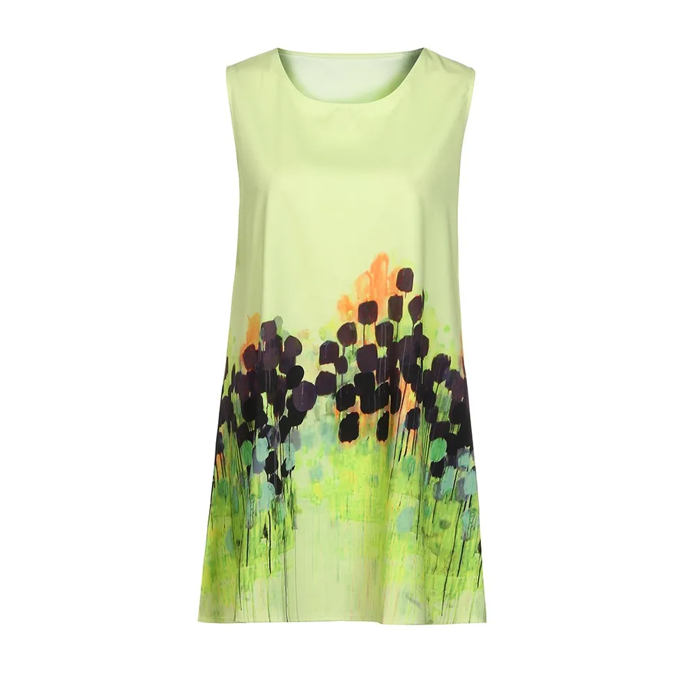 Women's Dress Loose Summer Sleeveless O-Neck Vadim 3D Floral Print Bohe Mini Dresses A-Line Vestido Vestidos Jurken M01 | Женская