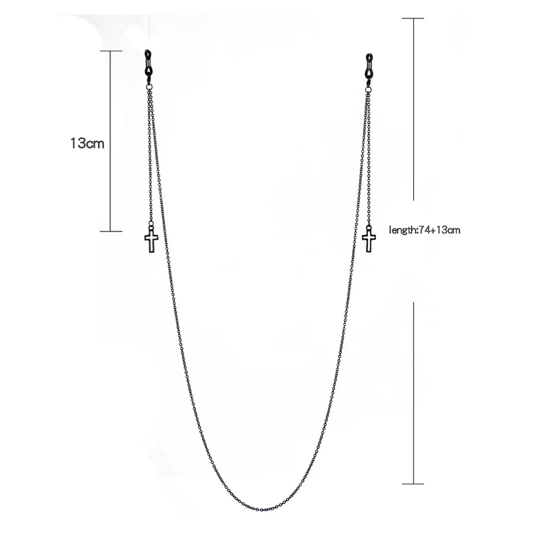 Новинка 2021 модная цепочка с подвеской для очков крест металлическая держатель