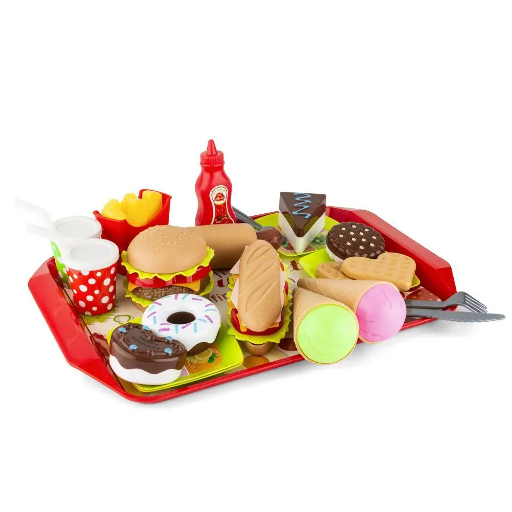 

49Pcs Kid Simulated French Fries Hamburger Fast Food Model Pretend Play House Toy