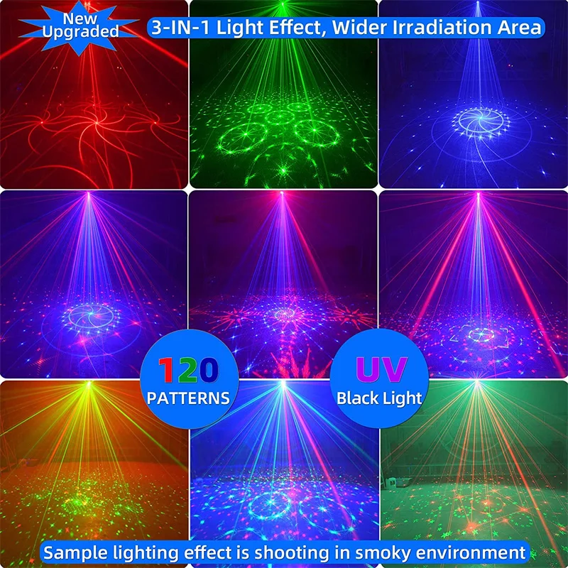 Миниатюрный RGB диско-светильник светодиодный лазерный сценический прожектор