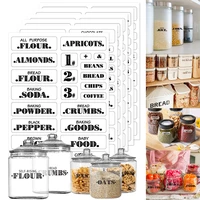 kitchen pantry labels for containers preprinted transparent food stickers home storage jar waterproof self adhesive sticker