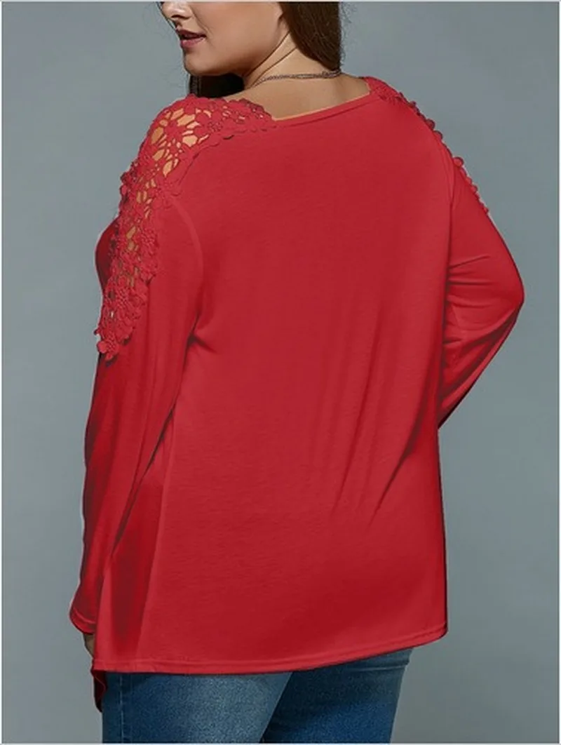 

Fashion Womens Shirts 2020 Plus Size Fashion Summer Lady Lace Pullover Women's Shirts Casual Female Tops