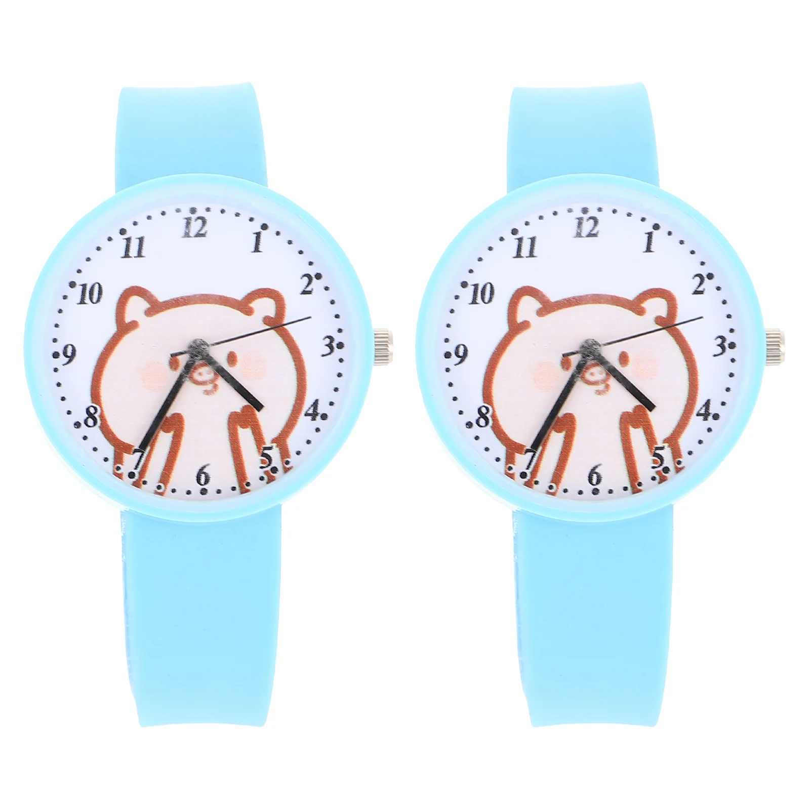 

2Pcs Student Wrist Watch Fashion Watch Cartoon Watch Silicone Wrist Watch