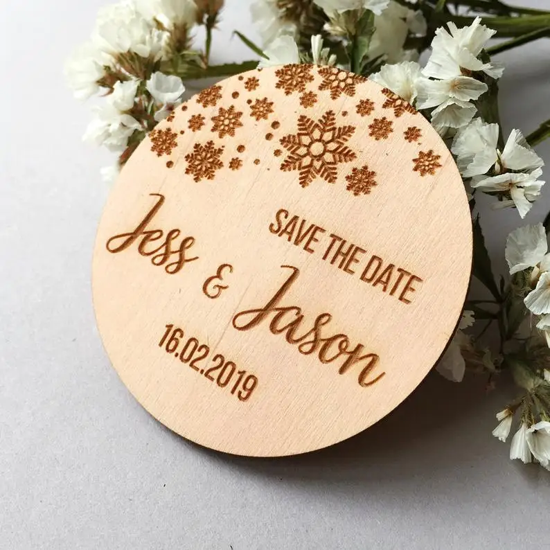 Персонализировать имена дата Выгравированная Деревянная Карта сохранить дату