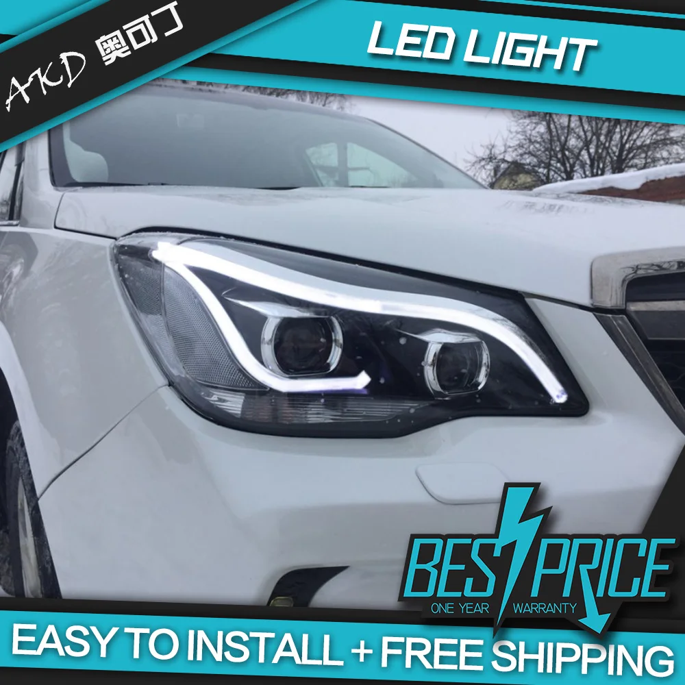 

AKD Cars Styling Headlight For Subaru Forester 2013-2016 Headlights LED Running lights Bi-Xenon Beam Fog lights angel eyes Auto