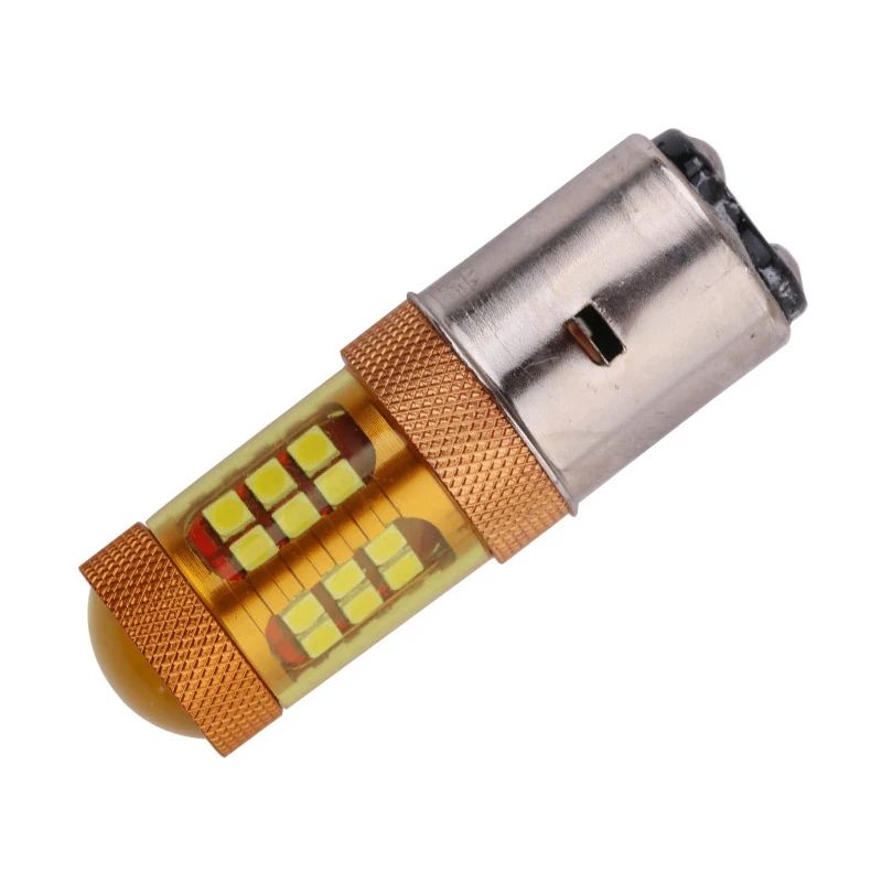Золотой цвет H6 BA20D светодиодный фара для мотоцикла 28 чипов 3030 SMD лампа Мотоцикл