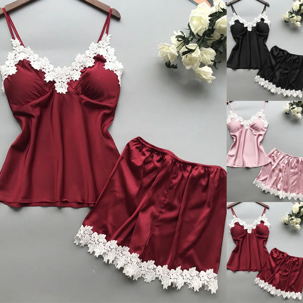 Женский пижамный комплект с цветочным принтом атласная пижама подкладом на