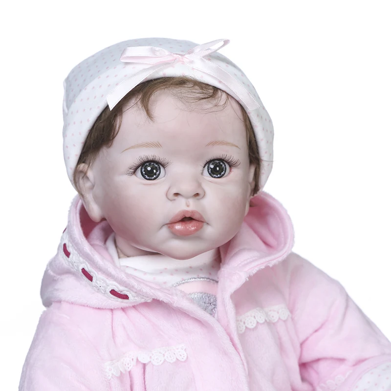 NPK новый дизайн 55 см Pinky Bebe кукла новорожденная девочка в розовом платье комплект