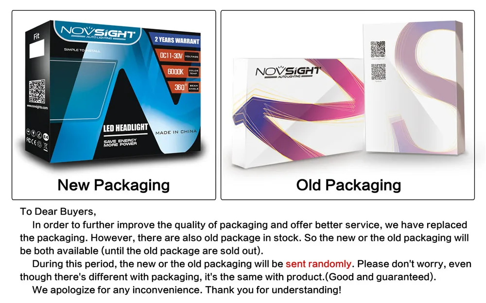 

NOVSIGHT H11 Car LED Headlight Bulbs H8 H9 60W 16000LM Single Beam Auito Driving Fog Lights Bulbs White Fog Lamps D45