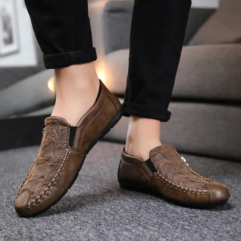 

2021 Spring new men's loafers shoes microfiber brand casual Non-slip outdoor shoes man sneakers