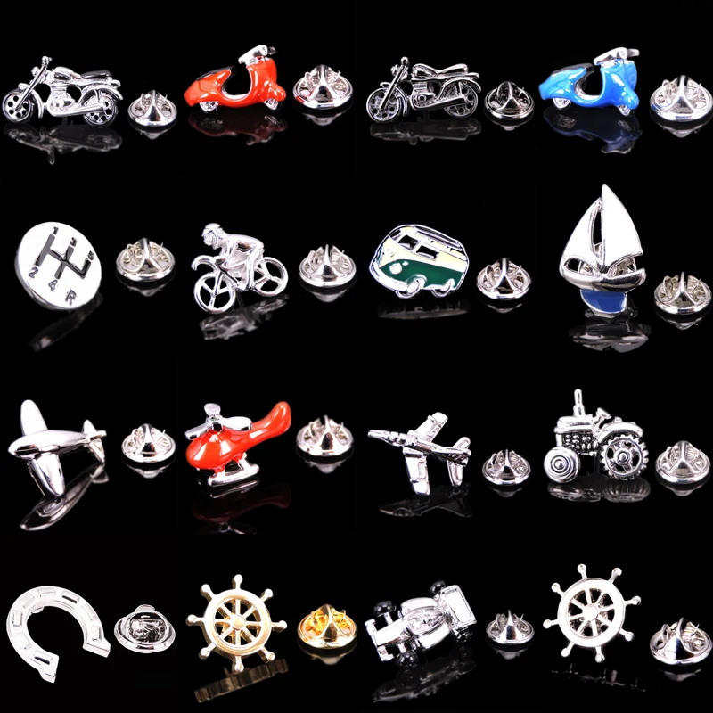 

Brand new brass aircraft motorcycle racing boat rudder Brooch fashion men's Lapel Pin clothing backpack accessories Badge