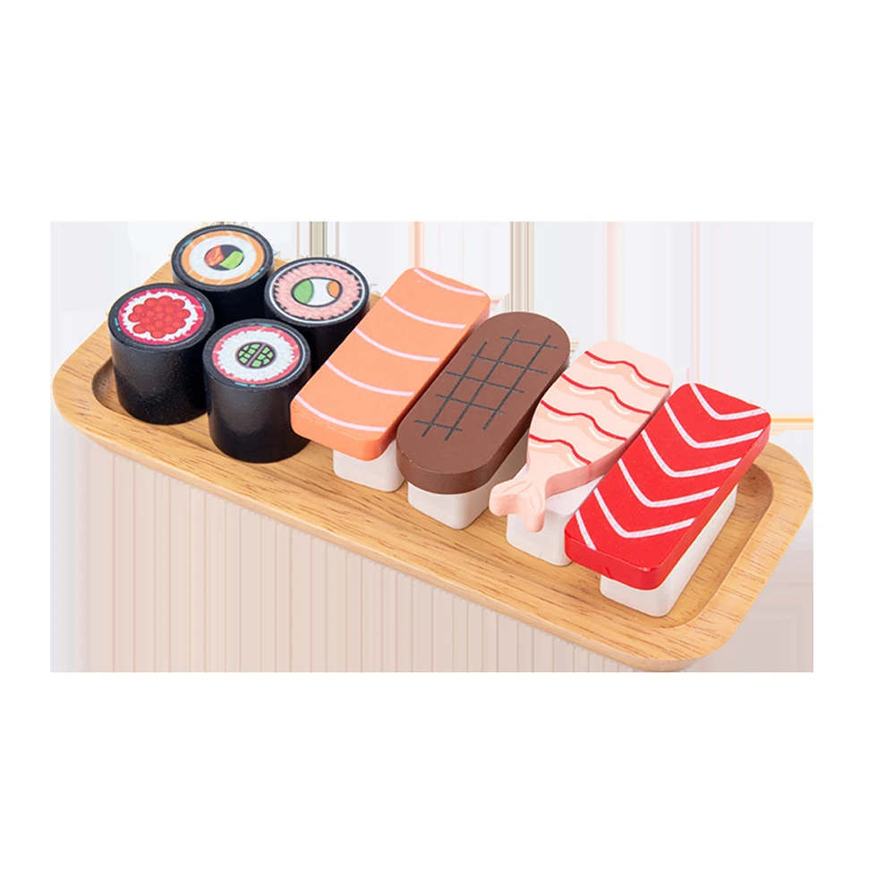 Игрушка детская деревянная для кухни, миниатюрный набор еды, кулинарная игрушка для японской кухни, суши, игровой домик для детей, подарок д...