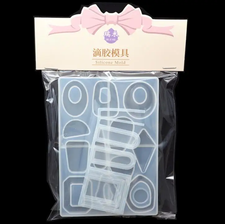 

diy crystal epoxy mould traditional 6 grid necklace pendant earring jewelry silicone mold geometric irregular