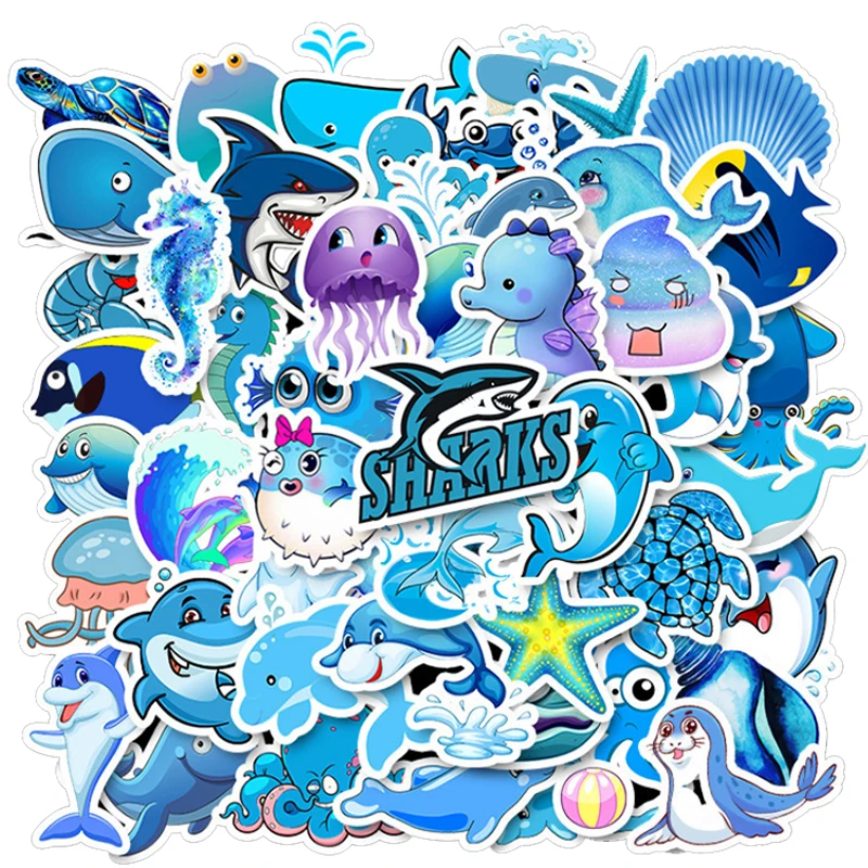 49 шт. синий океан мультфильм Стикеры s для детей игрушки Водонепроницаемый