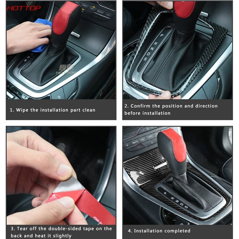 Наклейка на крышку переключения передач из углеродного АБС-пластика для Ford Edge 2015