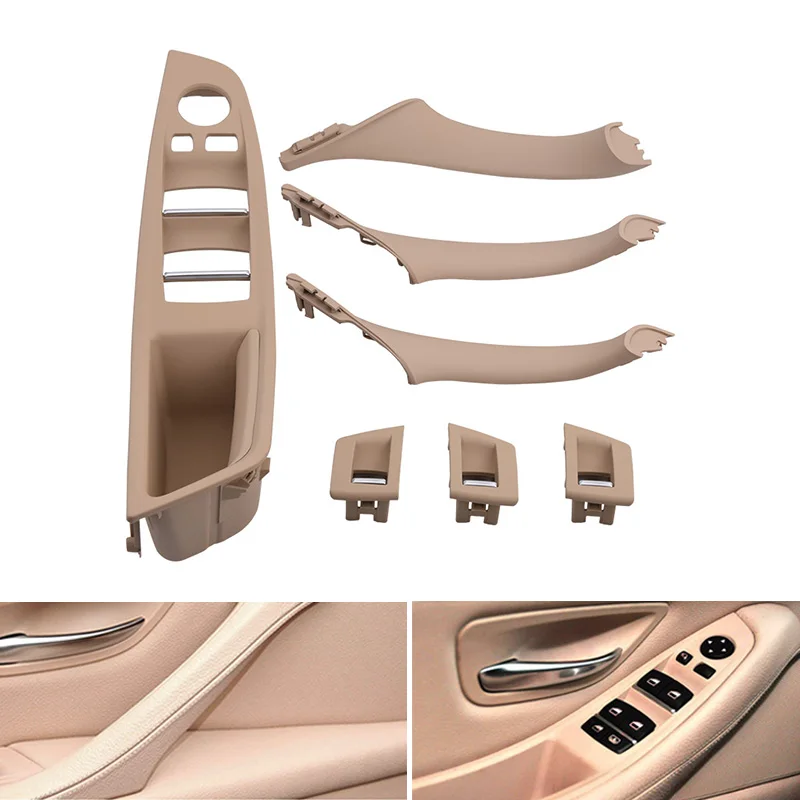 

SPEEDWOW Car Master Window Switch Control Panel + 3 Interior Door Grab Handle Set For BMW F10 F11 F18 F30 520i 525i 5-Series