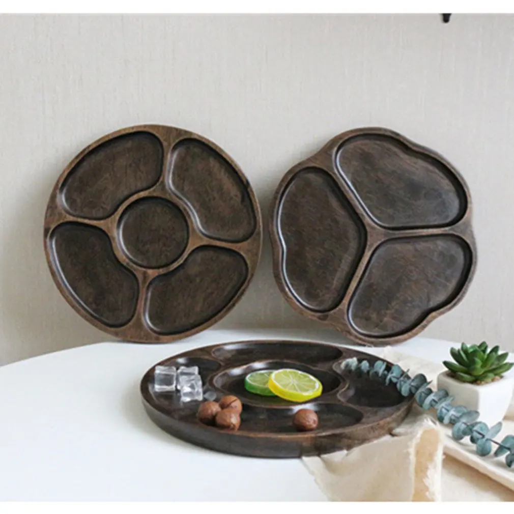 Tea Tray Wooden Plate Fruit Dessert Snack Candy Dining Bar Tableware | Дом и сад