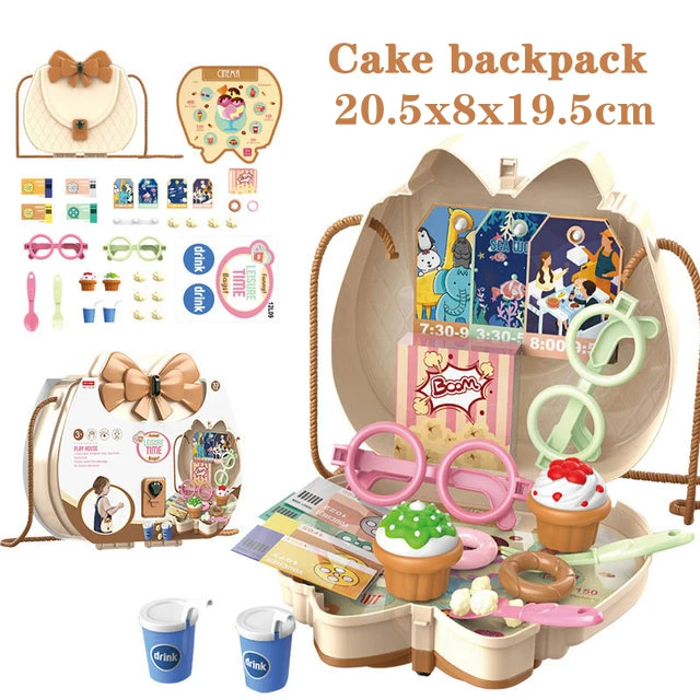 Girl Makeup Toy Cute Bag Simulation Tool Boy Girl Kitchen Toy Set Portable Simulation Ice Cream Pretend To Play Children Gift