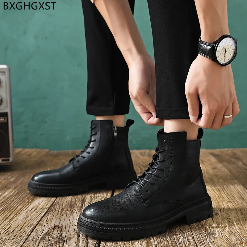 

Military Boots for Men Male Luxury Designer Shoes Men Martin Boots for Man 2021 Motorcycle Shoes Man Leather Boots Men Chaussure