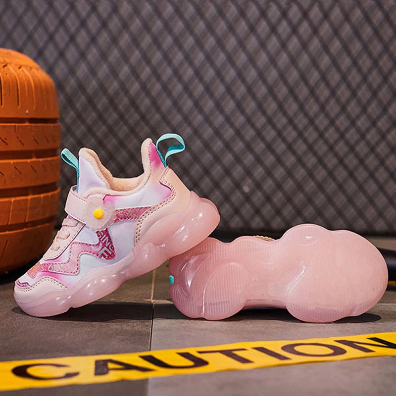 Новинка 2021 года Сезон весна Обувь для девочек с прозрачной подошвой Легкие