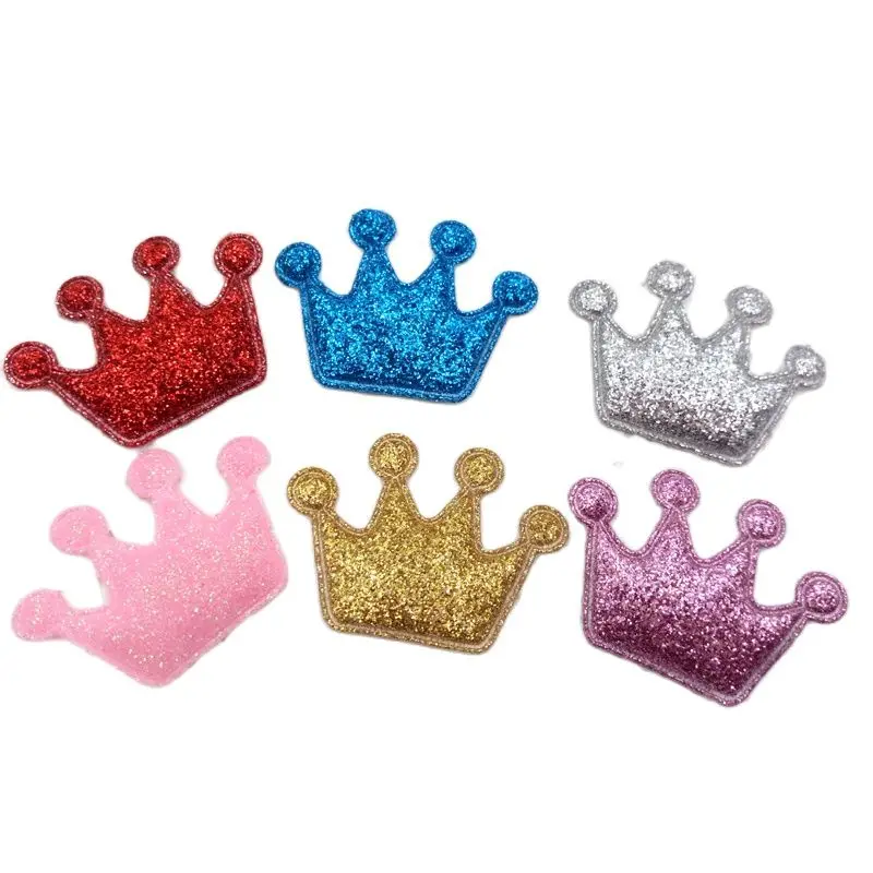 20 шт./лот Пришивные блестящие войлочные нашивки для одежды 3x4 см в форме короны