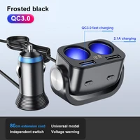 Car Cigarette Lighter Socket Splitter 3 0 Quick Charger Dual USB Charge 12V Auto Cigarette Lighter Sockets Power Adapter Plug