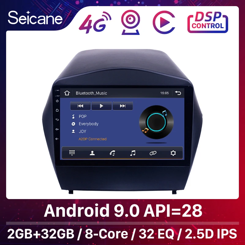 Seicane Android 9 0 &quotRAM 2GB автомобильное радио для 2009 2010 2011 2012 2015 Hyundai IX35 GPS мультимедийный