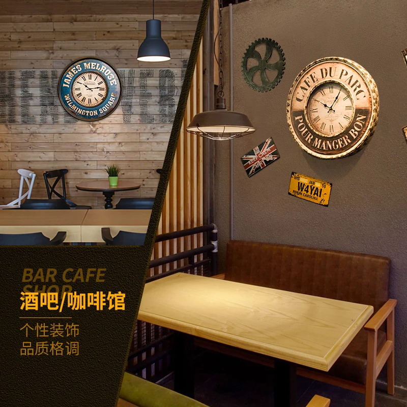 Креативные настенные часы в стиле ретро для кофе магазина бара настенное