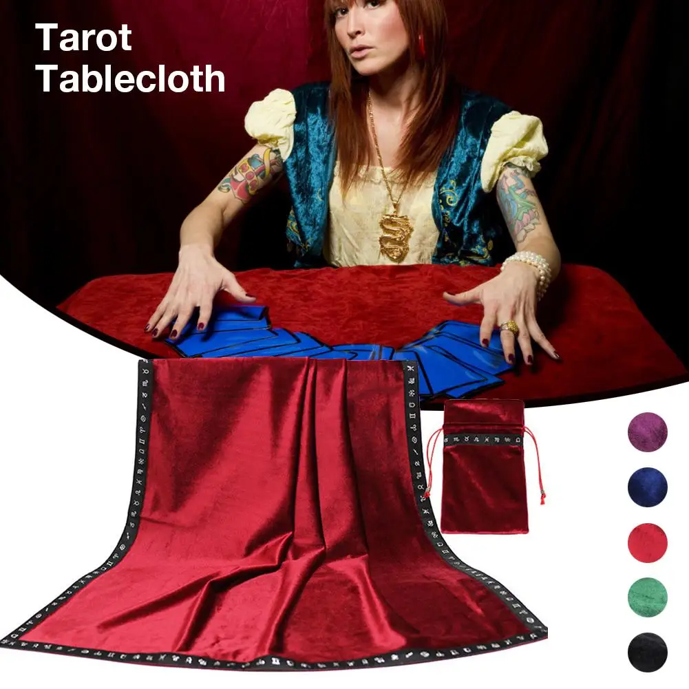 Скатерть для ТАРО и карт бархатный гобелен черного цвета торжественных