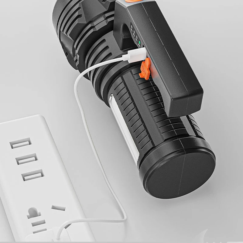Flashlight Ten Core Powerful flashlight Strong Bright USB Rechargeable torch Multi-Functional Portable Spotlight Camping lantern | Лампы и