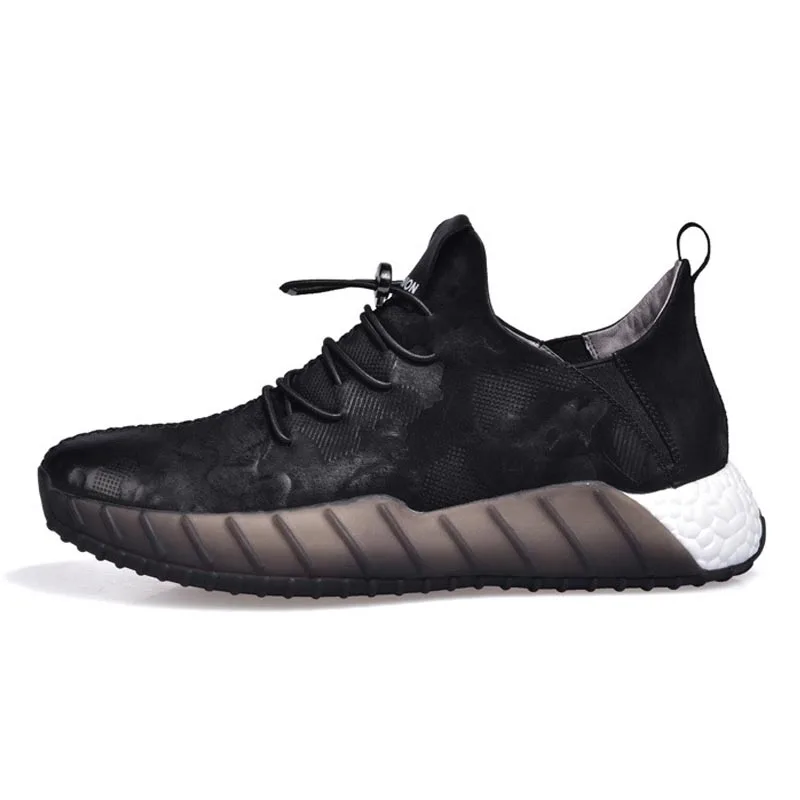 Brand New Men 2020 Genuine Leather Casual Breathable Comfort Students Male Footwear Soft Thick Platform Lace Up Punk Shoes | Обувь