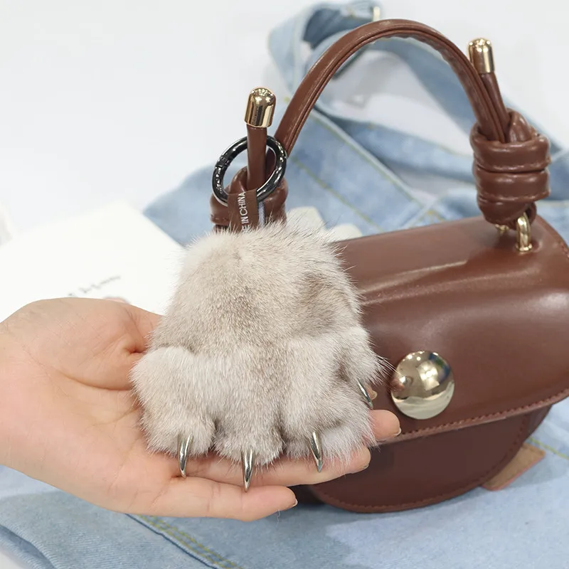Новинка брелок из натурального меха лапа Подвеска лисьего для женщин Подарочный