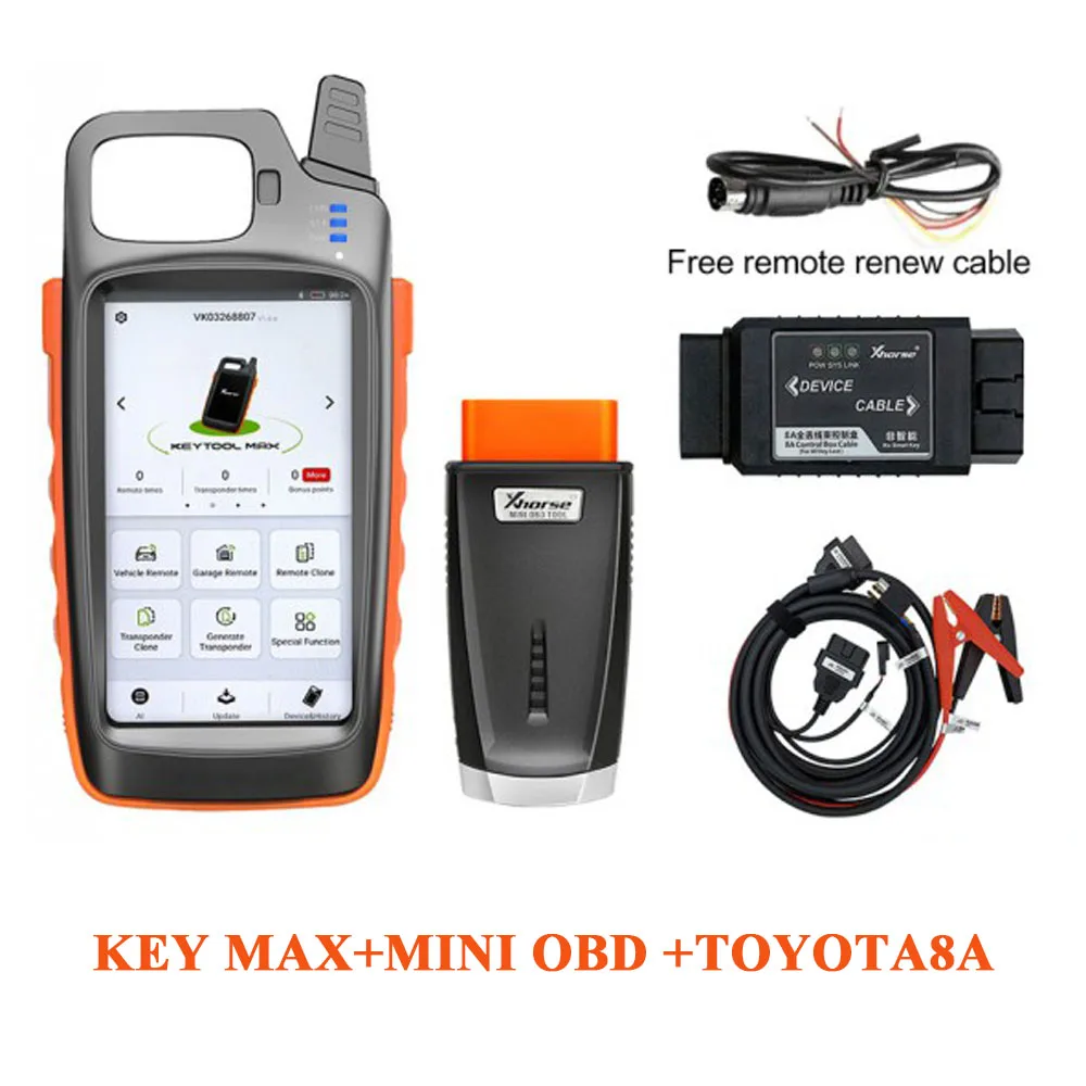 Новейший Xhorse VVDI Key Tool Max + MINI OBD T oyota 8All адаптер для потери ключей Бесплатный кабель