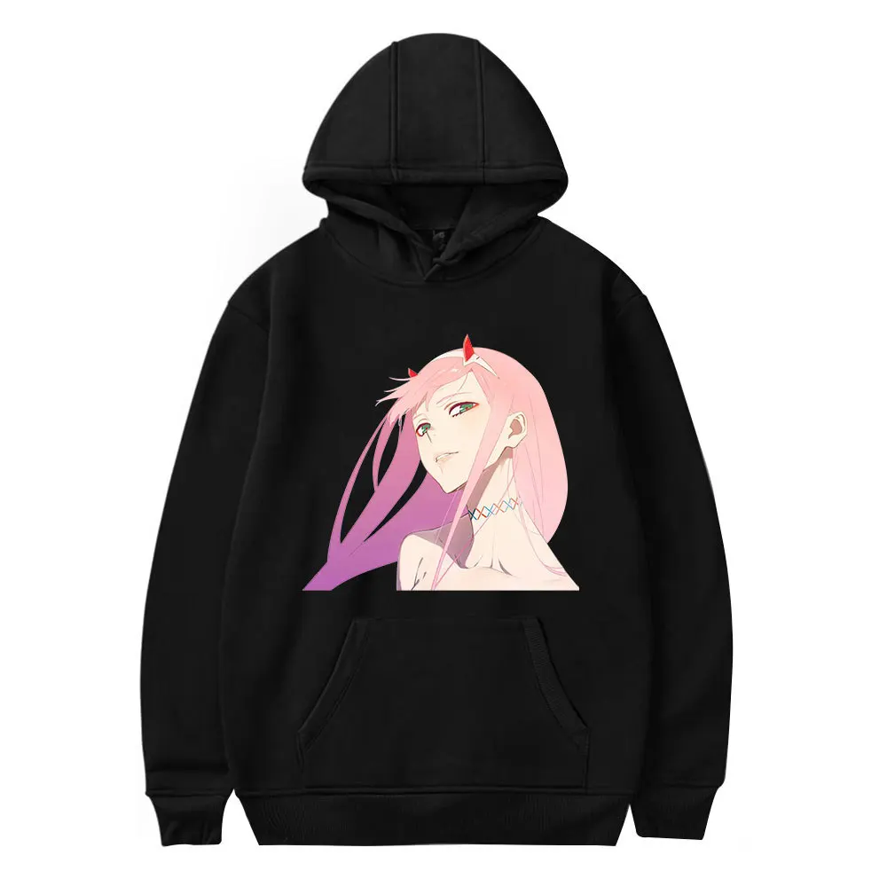 

Милые толстовки с капюшоном из аниме Zero Two Darling in the FranXX, женские толстовки с капюшоном из аниме, одежда для девушек на осень и зиму
