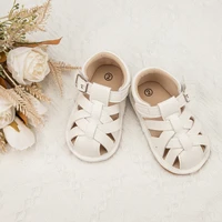 new baby summer sandals infant boy girl shoes rubber soft sole pu leather non slip toddler first walker baby crib newborn